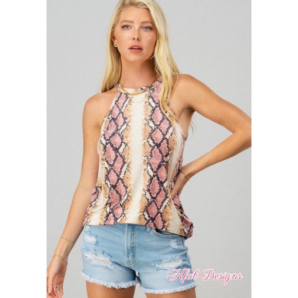 ❤️LAST 1! Champagne Pink Snake Print Knit Top! - Picture 6 of 8